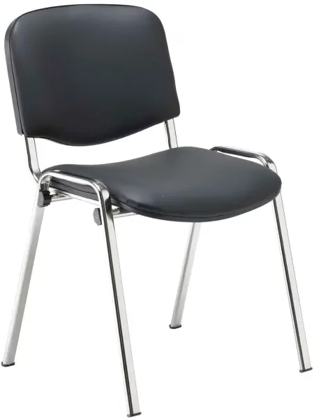 TC Club Chrome Frame PU Chair - Black