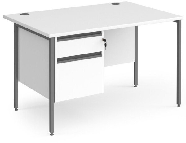 Dams Maestro 25 H-Frame Rectangular Desk with 2 Drawer Pedestal - (w) 1200mm x (d) 800mm