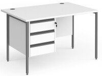 Dams Maestro 25 H-Frame Rectangular Desk with 3 Drawer Pedestal - (w) 1200mm x (d) 800mm