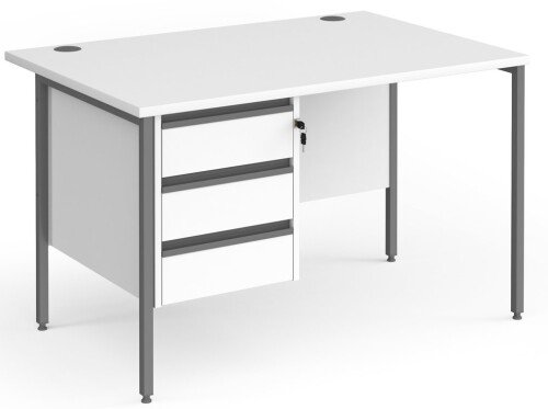 Dams Maestro 25 H-Frame Rectangular Desk with 3 Drawer Pedestal - (w) 1200mm x (d) 800mm