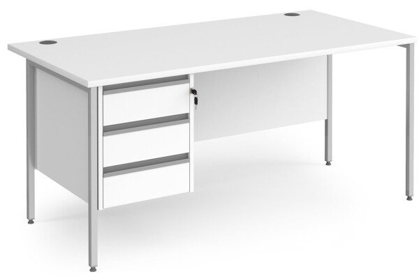Dams Maestro 25 H-Frame Rectangular Desk with 3 Drawer Pedestal - (w) 1600mm x (d) 800mm
