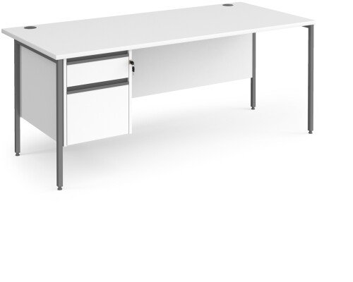 Dams Maestro 25 H-Frame Rectangular Desk with 2 Drawer Pedestal - (w) 1800mm x (d) 800mm