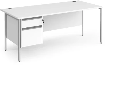 Dams Maestro 25 H-Frame Rectangular Desk with 2 Drawer Pedestal - (w) 1800mm x (d) 800mm