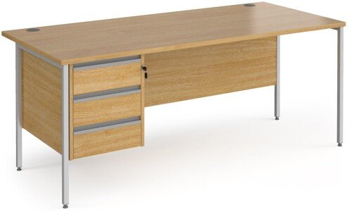 Dams Maestro 25 H-Frame Rectangular Desk with 3 Drawer Pedestal - (w) 1800mm x (d) 800mm