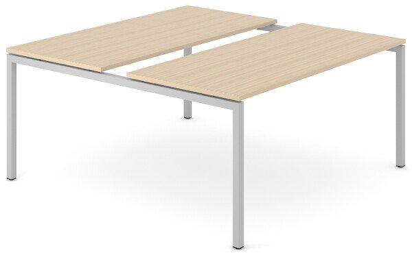 Narbutas Extra Deep Starter Table, Amber Oak Mfc Desktop, White Metal Legs, Requires Insert Znz005