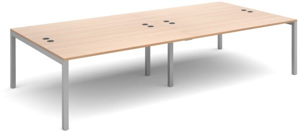 Dams Connex Double Back To Back Bench Desk 3200 x 1600mm - Beech