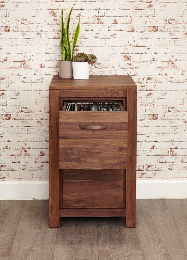 Mayan Walnut Two Drawer Filing Cabinet Office Furniture Direct