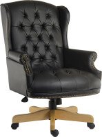 Teknik Large Noir Bonded Leather Executive Chair