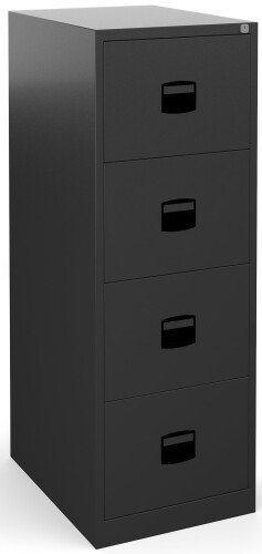 Dams Contract 4 Drawer Steel Filing Cabinet - Black
