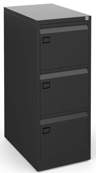 Bisley Executive 3 Drawer Steel Filing Cabinet - Black