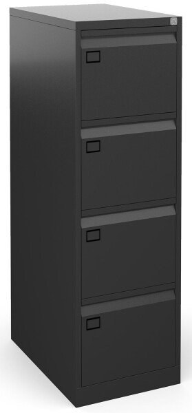 Bisley Executive 4 Drawer Steel Filing Cabinet - Black
