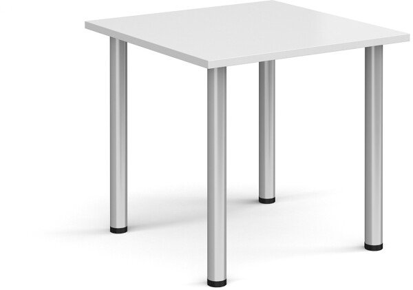 Dams Rectangular Table with Radial Leg 800 x 800mm - White