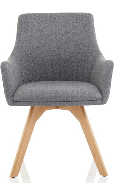 Dynamic Carmen Grey Fabric Wooden Leg Chair - Grey