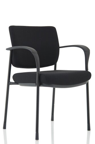 Dynamic Brunswick Deluxe Black Fabric Back Black Frame Chair With Arms