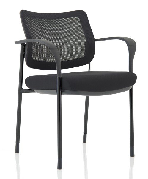 Dynamic Brunswick Deluxe Mesh Back Black Frame Chair With Arms - Black
