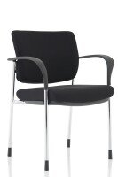 Dynamic Brunswick Deluxe Black Fabric Back Chrome Frame Chair With Arms