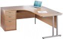 Dams Maestro 25 Corner Desk with Twin Cantilever Legs - (w) 1400mm x (d) 1200mm & Desk High Pedestal