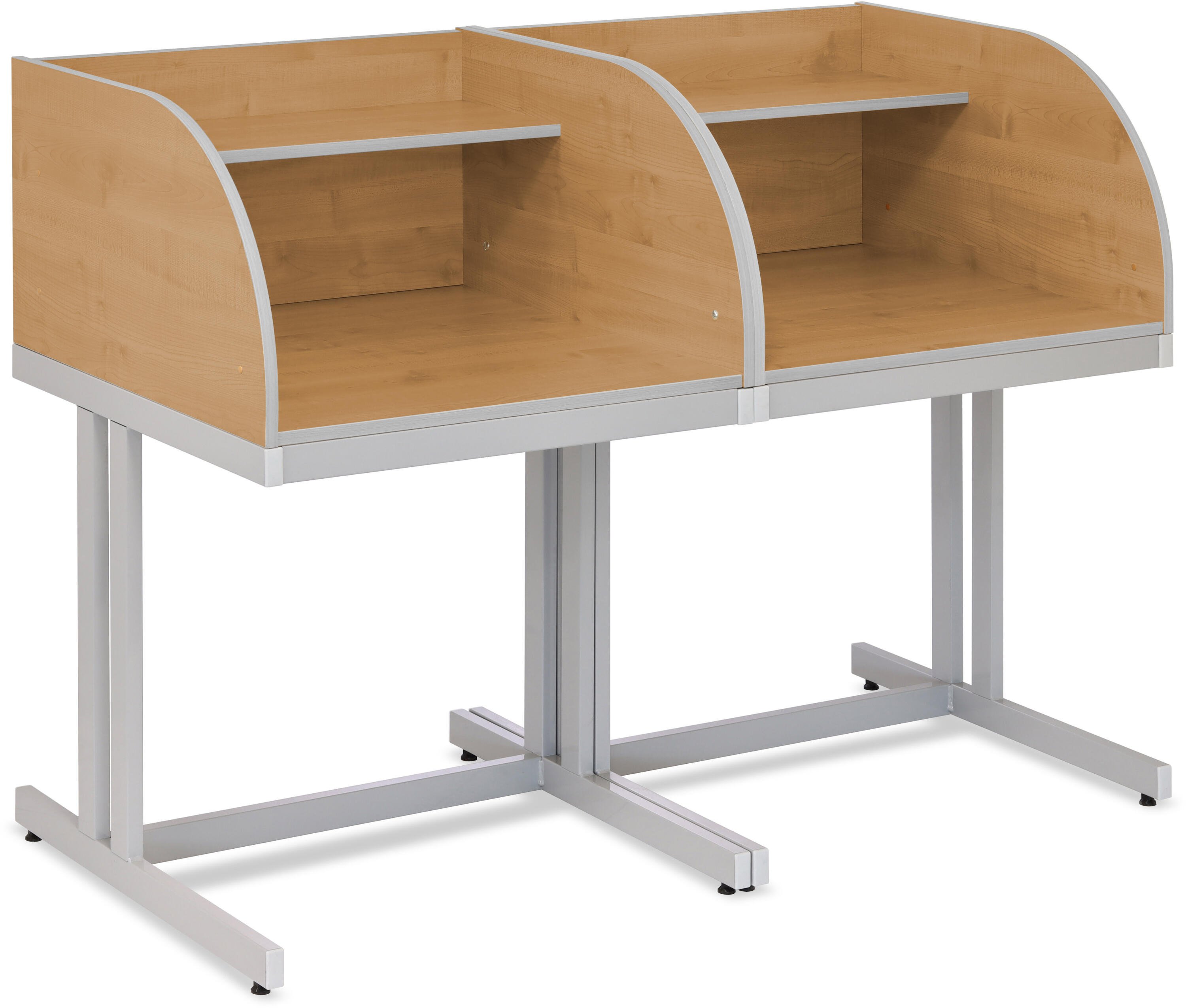 Monarch Double Study Carrel with Round Sides - Office Furniture Direct