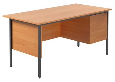 TC Eco 18 Rectangular Desk with Straight Legs and 3 Drawer Fixed Pedestal - 1500mm x 750mm