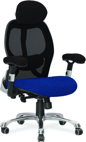 Nautilus Ergo Two Tone Luxury Mesh 24 Hour Executive Chair - Blue