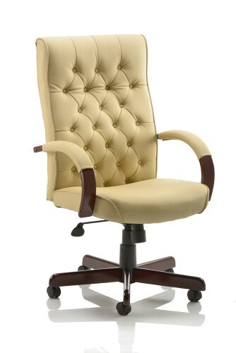Dynamic Chesterfield Bonded Leather Executive Chair with Arms