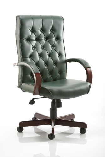Dynamic Chesterfield Bonded Leather Executive Chair with Arms