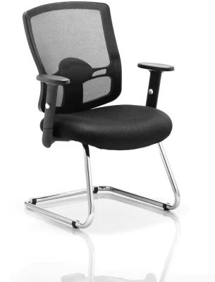 Dynamic Portland Mesh Back Cantilever Visitor Chair with Arms
