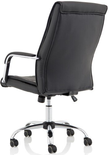 Dynamic Carter Black Luxury Faux Leather Chair With Arms