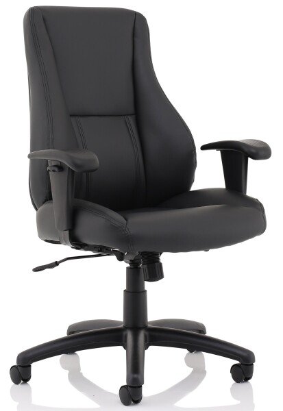Dynamic Winsor Bonded Leather Medium Back Chair - Black