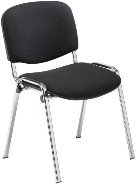 TC Club Chrome Frame Fabric Chair - Black