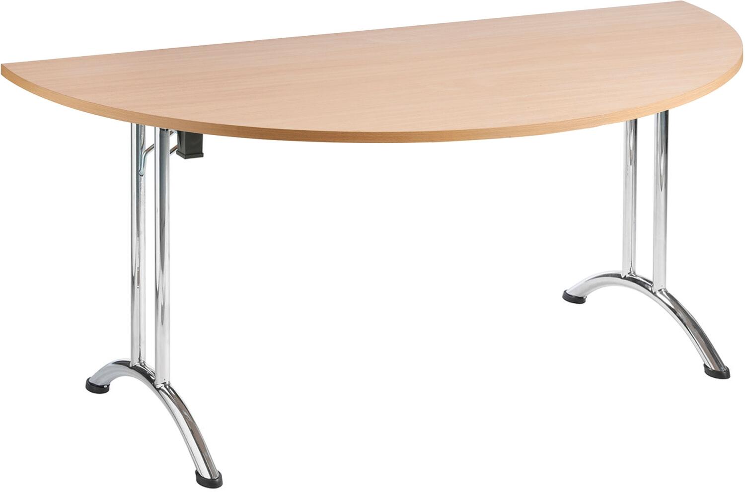 Nautilus Folding SemiCircular Table with Chrome Frame (w) 1600mm x