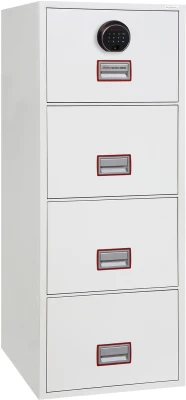 Phoenix Safe FS2254F World Class Vertical Fire File - 4 Drawer Cabinet with Fingerprint Lock