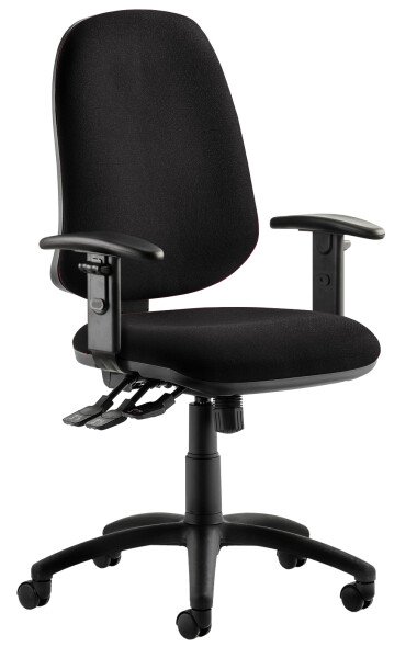 Dynamic Eclipse Plus XL Chair with Height Adjustable Arms - Black