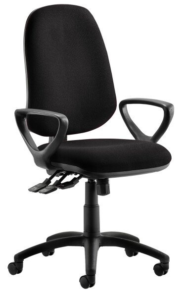 Dynamic Eclipse Plus XL Chair with Loop Fixed Arms - Black