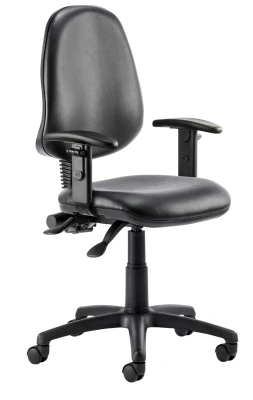 Dynamic Eclipse Plus 2 Operator Chair With Height Adjustable Arms - Black Vinyl