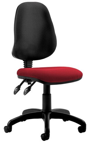 Dynamic Eclipse Plus 2 Black Back Chair Bespoke Fabric Seat without Arms