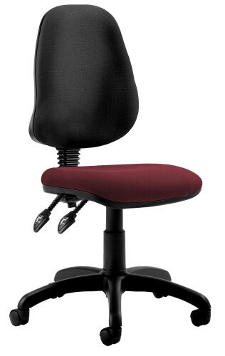 Dynamic Eclipse Plus 2 Black Back Chair Bespoke Fabric Seat without Arms