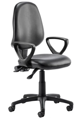 Dynamic Eclipse Plus 2 Operator Chair With Loop Arms - Black Vinyl