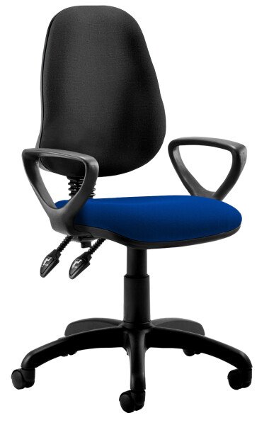 Dynamic Eclipse Plus 2 Bespoke Set Operator Chair with Fixed Arms - Camira Phoenix Scuba