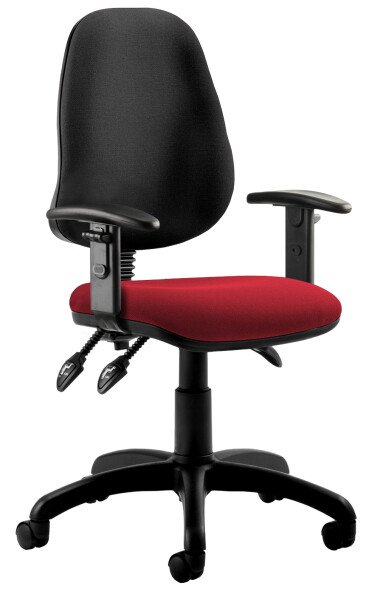Dynamic Eclipse Plus 3 Lever Bespoke Seat Operator Chair with Adjustable Arms - Camira Phoenix Belize