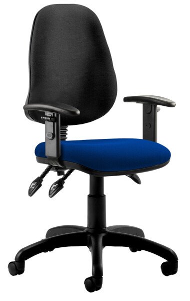 Dynamic Eclipse Plus 3 Lever Bespoke Seat Operator Chair with Adjustable Arms - Camira Phoenix Scuba