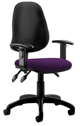 Dynamic Eclipse Plus 3 Lever Black Back Operator Chair Bespoke Seat with Height Adjustable Arms