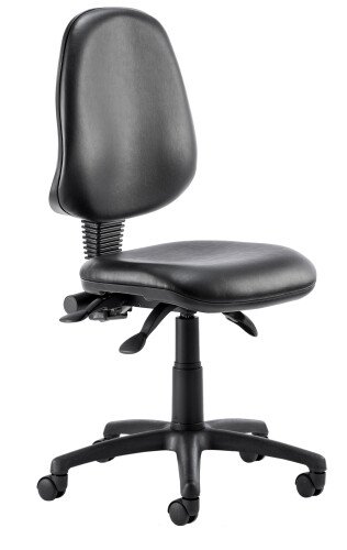 Dynamic Eclipse Plus 3 Black Vinyl Operator Chair Without Arms