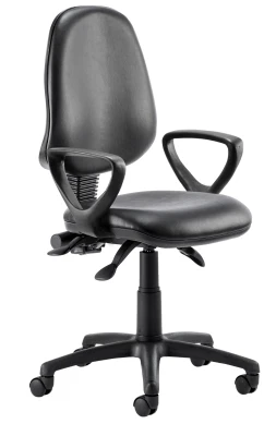 Dynamic Eclipse Plus 3 Vinyl Operator Chair with Fixed Arms