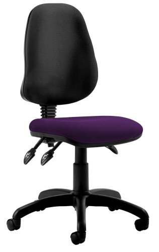 Dynamic Eclipse Plus 3 Lever Black Back Operator Chair Bespoke Fabric Seat without Arms
