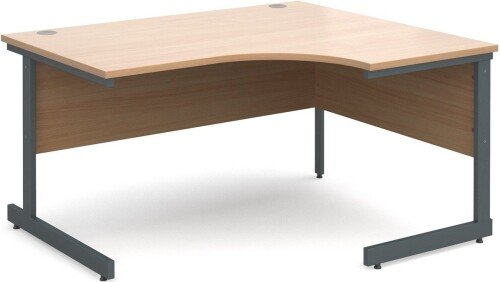 Dams Contract 25 Corner Desk with Single Cantilever Legs - (w) 1400mm x (d) 1200mm