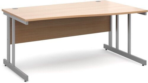 Dams Momento Wave Desk with Twin Cantilever Legs - (w) 1400mm x (d) 800-990mm