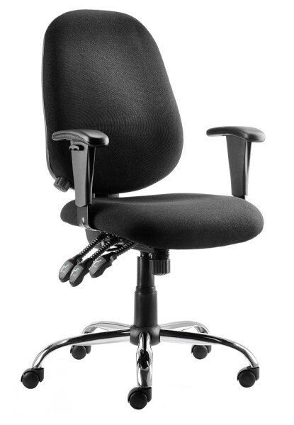 Dynamic Lisbon Operators Chair with Adjustable Arms - Black