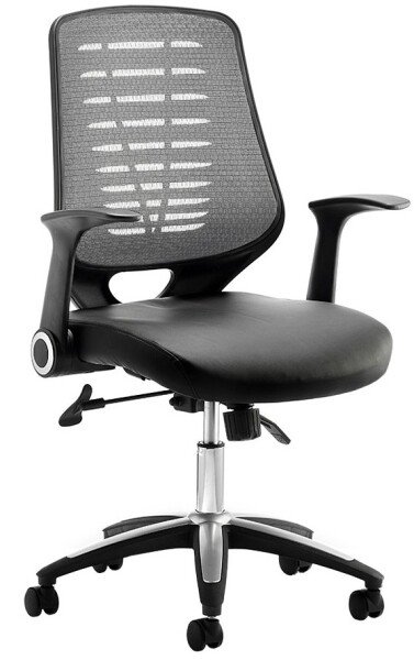 Dynamic Relay Bonded Leather Operator Chair Silver Back - Silver