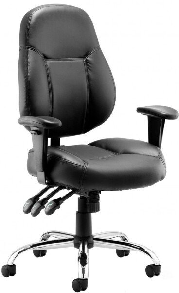 Dynamic Storm Bonded Leather Chair - Black